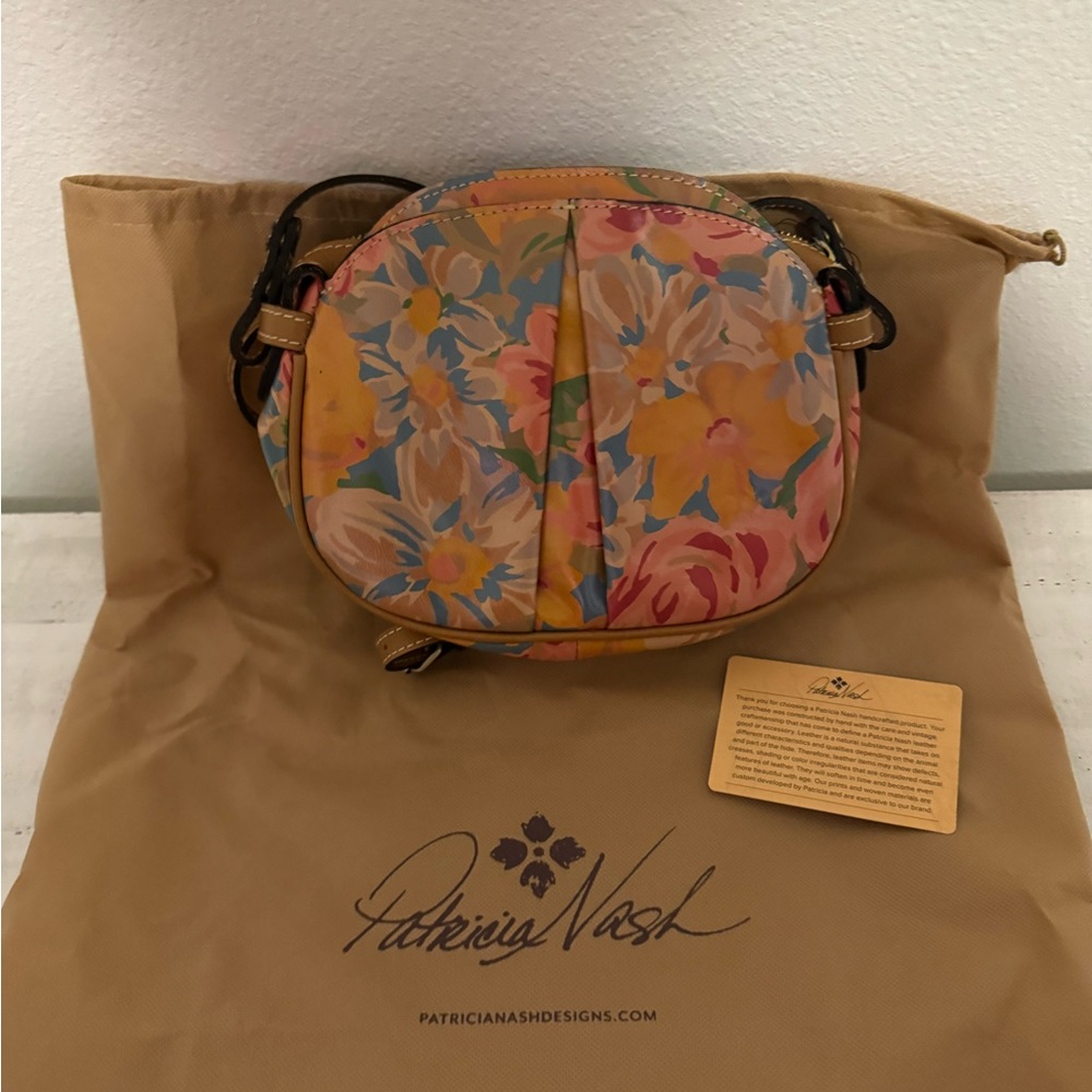 Patricia Nash Vibrant Floral Crossbody Bag - Pink and Yellow